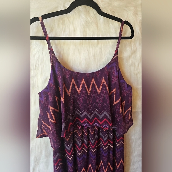Faded Glory Aztec Bohemian Tiered Maxi Sundress - Picture 2 of 10